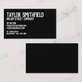 Carte de visite professionnel rustique blanc et no (Devant / Derrière)