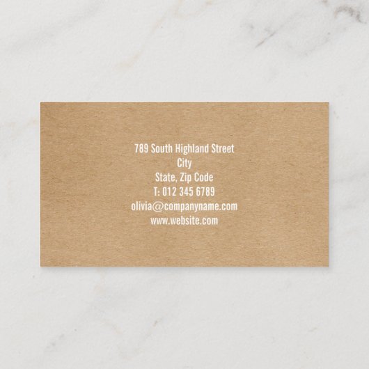 Carte De Visite Professionnel rustique et élégant (Dos)