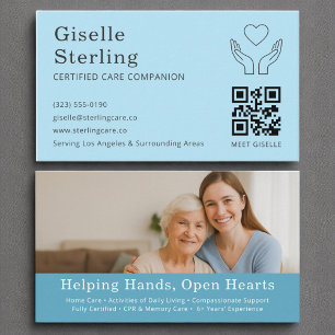 Carte De Visite Professionnel Senior Care Companion Home QR Code