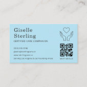 Carte De Visite Professionnel Senior Care Companion Home QR Code (Devant)