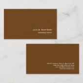 Carte De Visite Professionnel Sepia Brown Moderne Style tendance (Devant / Derrière)