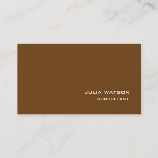 Carte De Visite Professionnel Sepia Brown Moderne Style tendance (Devant)