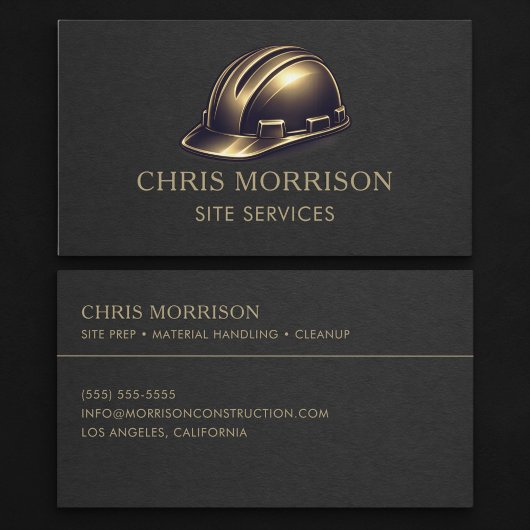 Carte De Visite Professionnel Services de Chantier Casque