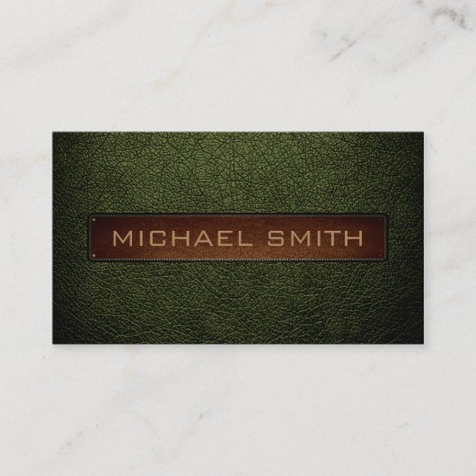 Carte De Visite Professionnel simili cuir vert d'armée (Devant)
