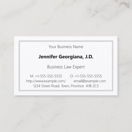 Carte de visite professionnel simple (Devant)