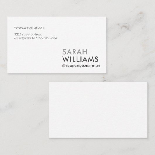 Carte De Visite Professionnel simple (Devant / Derrière)