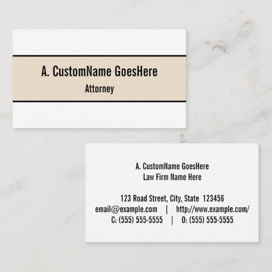 Carte de visite professionnel simple (Devant / Derrière)