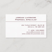 Carte De Visite Professionnel, Simple, Basic, Maroon & Blanc Moder (Dos)