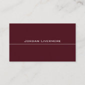Carte De Visite Professionnel, Simple, Basic, Maroon & Blanc Moder (Devant)