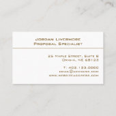 Carte De Visite Professionnel, Simple, Basic, Sepia Brown Moderne (Dos)