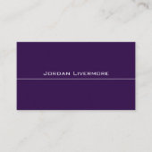 Carte De Visite Professionnel, Simple, Basic, Violet & Blanc Moder (Devant)