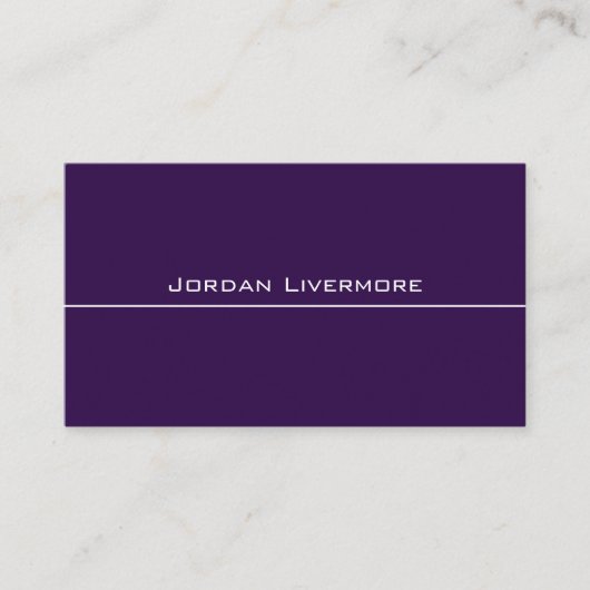 Carte De Visite Professionnel, Simple, Basic, Violet & Blanc Moder (Devant)