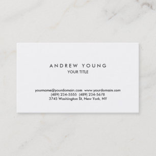 Carte de visite professionnel simple blanc