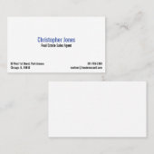 Carte De Visite Professionnel Simple Blanc Élégant Moderne Personn (Devant / Derrière)