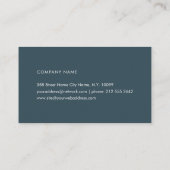 Carte De Visite Professionnel Simple Bleu et Blanc (Dos)