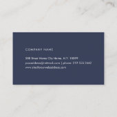 Carte De Visite Professionnel Simple Bleu Foncé (Dos)