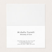 Carte De Visite Professionnel Simple Classique Simple Noir & Blanc (Extérieur déplié)