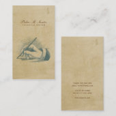 Carte De Visite Professionnel simple de stylo d'auteur de cool (Devant / Derrière)