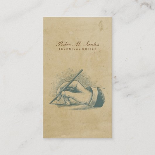 Carte De Visite Professionnel simple de stylo d'auteur de cool (Devant)