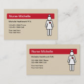Carte De Visite Professionnel simple d'infirmier autorisé (Devant / Derrière)