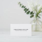 Carte De Visite Professionnel Simple Elagant Noir Blanc Consultant (Debout devant)