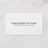 Carte De Visite Professionnel Simple Elagant Noir Blanc Consultant (Devant)
