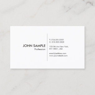 Carte De Visite Professionnel Simple Élégant Blanc Moderne