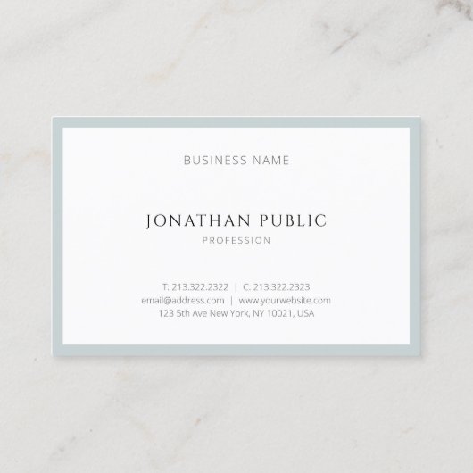 Carte De Visite Professionnel simple élégant de modèle de vert (Dos)