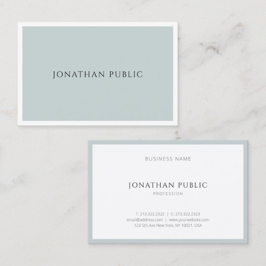 Carte De Visite Professionnel simple élégant de modèle de vert (Devant / Derrière)