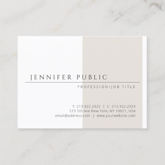 Carte De Visite Professionnel simple élégant de modèle minimaliste (Devant)