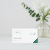 Carte De Visite Professionnel simple élégant entreprise vert clair (Debout devant)