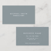 Carte De Visite Professionnel Simple Élégant Moderne Gris Simple (Devant / Derrière)