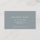Carte De Visite Professionnel Simple Élégant Moderne Gris Simple (Dos)