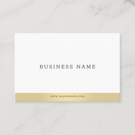 Carte De Visite Professionnel Simple Elegant Or Blanc Cool moderne (Devant)