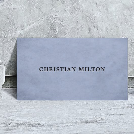 Carte De Visite Professionnel Simple Élégant Texture Bleu Clair