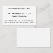 Carte de visite professionnel simple en soins de s (Devant / Derrière)