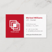 Carte De Visite Professionnel Simple Entreprise Red Grey C (Devant)