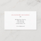 Carte De Visite Professionnel simple et élégant (Dos)