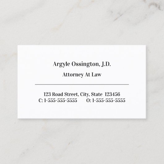 Carte de visite professionnel simple et juridique (Devant)