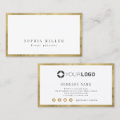 Carte De Visite Professionnel simple et simple bordure en or (Devant / Derrière)