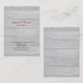 Carte De Visite Professionnel Simple Gris Simple Bois Unique (Devant / Derrière)