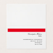 Carte De Visite Professionnel Simple Immobilier simple Rouge Blanc (Extérieur déplié)