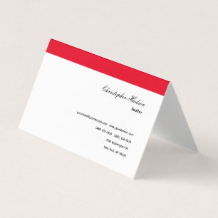 Carte De Visite Professionnel Simple Immobilier simple Rouge Blanc