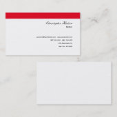 Carte De Visite Professionnel Simple Immobilier simple Rouge Blanc (Devant / Derrière)