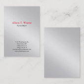 Carte De Visite Professionnel Simple Métallique Simple Argent Uniq (Devant / Derrière)