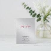 Carte De Visite Professionnel Simple Métallique Simple Argent Uniq (Debout devant)