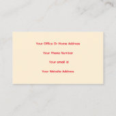 Carte De Visite Professionnel Simple Minimal Orange Ivory Off Blan (Dos)