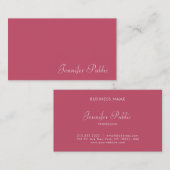 Carte De Visite Professionnel Simple Modèle Moderne Élégant Rouge (Devant / Derrière)