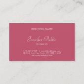 Carte De Visite Professionnel Simple Modèle Moderne Élégant Rouge (Dos)