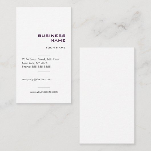 Carte de visite professionnel simple moderne (Devant / Derrière)